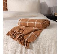 Yard Beni Check Fringed Throw