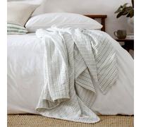 Yard Waffle 100% Cotton Textured Bedspread in Light Green Yard Light Green