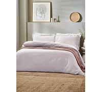 The Linen Yard Waffle King Duvet Cover Set Cotton Blush, Pink