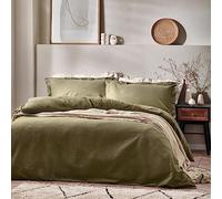 Yard Waffle Duvet Set - Super King - Olive