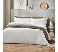 Yard Waffle Textured 100% Cotton 4ft 6in Double Duvet Cover Set in White
