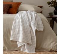 Yard Waffle Textured 100% Cotton Bedspread - Natural - 140x220cm