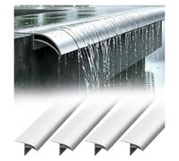 Yard Wall Metal Eaves Drip Line Deflector White, Eagle Beak Diverter Strips for Edge Protection, Window Sill Nosing Molding Rain Diverter(4pcs,W50mmL100cm)