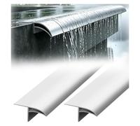 Yard Wall Metal Eaves Drip Line Deflector White, Eagle Beak Diverter Strips for Edge Protection, Window Sill Nosing Molding Rain Diverter(2pcs,W50mmL100cm)
