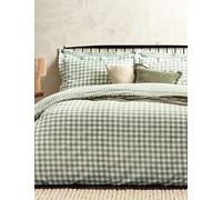 YARD Washed Cotton Barton Gingham Bedding Set Dark Green Mix