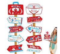 Yard Welcome Sign for Nurse Party | Happy National Nurses Party Welcome Sign | Graduation Theme Decorations for Doors, Walls, Garden, Yard