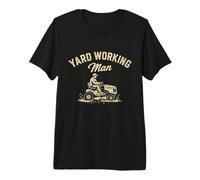Yard Working Man Lawn Mower Dad Father's Day Gardening Daddy Premium T-Shirt