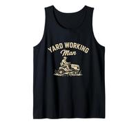 Yard Working Man Lawn Mower Dad Father's Day Gardening Daddy Tank Top
