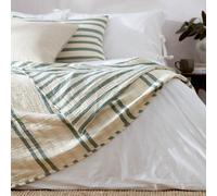 Yard Woven Stripe 100% Cotton Bedspread in Light Green Yard Light Green