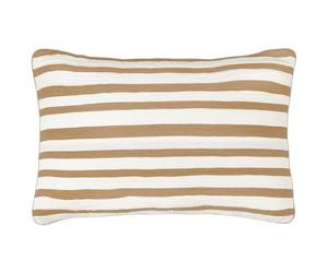 Yard Woven Stripe Cotton Feather Rich Cushion - Cinnamon - 40x60cm