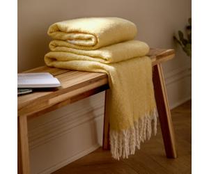 Yard Wylder Isla Woven Tasselled Throw, Butter Yellow, 130 X 180Cm