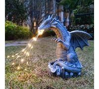 Yardancer Dragon Solar Garden Statues Outdoor Decoration with LED Light Strings,Dragon Figurine Solar Lights Lawn Décor,Outside Statue Ornament for Patio, Balcony, Yard,Unique Gifts for Mom Grandma