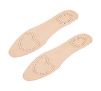 Yardenfun 1 Pair Breathable Genuine Sheepskin Insoles for Men and Women Elastic Soft Absorbent Deodorant Shoe Pads Moisture Wicking Summer Sports Insoles Beige Size 41/42