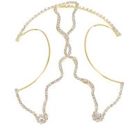 Yardenfun 1 Pair Rhinestone Wing Ear Cuff Earrings Fairy Elf Ear Wraps No Piercing Clip On Earrings For Women Girls Costume Accessories Golden