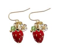 Yardenfun 1 Pair Strawberry Shape Drop Earrings for Women Aesthetic Jewelry Lightweight and Comfortable Hook Earrings for Daily Wear and Special Occasions Unique Fruit Design