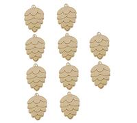 Yardenfun 100pcs Pine Cone Pendant Pendant Wooden Pine Cone Cutout Gingerbread Crafts Wreath Decor DIY Unfinished Wooden Craft Nativity Ornaments Gingerbread Cutouts Graffiti The Sign
