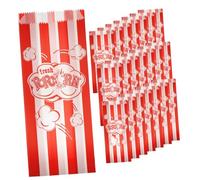 Yardenfun 100Pcs Premium Paper Popcorn Bags Wide Bottom Snack Treat Bags for Movie Night Party Baking Candy Packaging Household Containers
