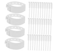 Yardenfun 100pcs Waterproof Tear Resistant White Hospital Wristbands Disposable Writable Medical Identification Bracelets for Patient Safety