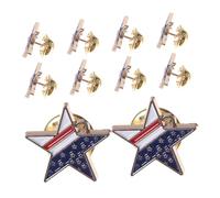 Yardenfun 10pcs American Flag Brooch Pins Five Pointed Star Lapel Pins for July Independence Day Patriotic Events Party Accessories