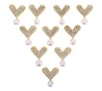 Yardenfun 10pcs Pearl Heart Brooch: Shawl Clip Buckle Scarf Love Brooches Lapel Pin Badge Wedding Party Clothes Jewelry Accessories Decoration For Women