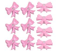 Yardenfun 10pcs Pink Bow-Shaped Cabinet Knobs Small Drawer Pulls Zinc Alloy Decorative Handles for Nursery Dressers Closet Doors Kitchen Cabinets Replacement Hardware
