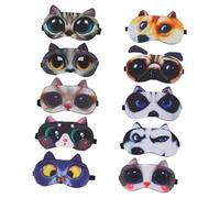 Yardenfun 10Pcs Portable Animal Eye Masks Comfortable Eye Shading Masks for Home for Travel and Sleep Breathable and Durable Design