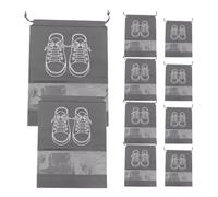 Yardenfun 10pcs Shoe Storage Bags with Window, Thickened Non-Woven Dustproof Drawstring Shoe Organizer Bags for Men and Women, Large and Small Size for Home and Travel