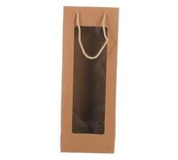 Yardenfun 10pcs Thick Paper Wine Bags with Handles for Single Bottle Cardboard Wine Pouch Bulk Reusable Whiskey Beer Carrier Pouch for Wedding Party Gift and Corporate Events