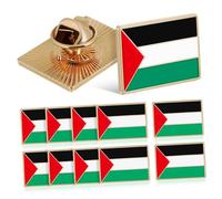 Yardenfun 12 Pcs Palestinian Flag Brooch Pins Alloy National Flag Pins Square Design Durable Lapel Clips for Jackets Shirts Backpacks Cultural Gift
