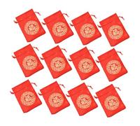 Yardenfun 12pcs Chinese Style Brocade Wedding Candy Pouches Drawstring Storage Bags for Party Favors Jewelry Gifts Portable Gift Bags for Small Items