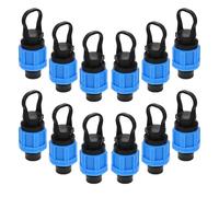 Yardenfun 12pcs Drip Irrigation Hose Fittings with Lock Buckle Design, Leak-Proof Plastic End Caps for 16mm Drip Tape, Efficient Water Management for Garden and Greenhouse Irrigation Systems