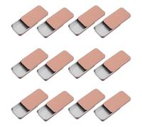 Yardenfun 12pcs Metal Empty Boxes with Sliding Lid: Slide Top Small Tin Boxes for Lipstick, Balm, Soap Storage, Cosmetic Sample Kit - Home Organizer & Party Supplies