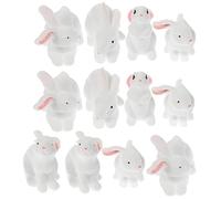 Yardenfun 12pcs Micro Rabbit Resin Bunny Ornaments for Easter Mini Garden Decor Adorable Animal Figurines for Succulent Plant Accessories and Micro Landscape Props Durable and Eco Friendly