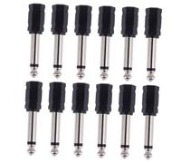 Yardenfun 12pcs Mono Jack Audio Adapter Plug and Play Converter for Mixer Amplifier Keyboard Electronic Drum Anti-interference Connector