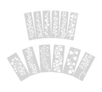Yardenfun 12pcs Reusable Pet Flower and Vine Painting Stencils Set, DIY Wall and Wood Craft Templates Leaf and Floral Designs for Home Decor and Art Projects