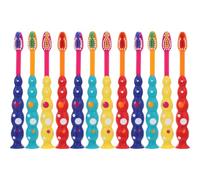 Yardenfun 12pcs Toothbrush with Suction Cup for Soft Bristles Gentle Gums Manual Toothbrushes with Cartoon Design for Boys