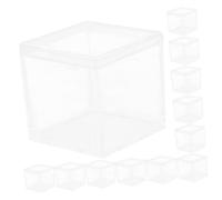 Yardenfun 12pcs Transparent Square Storage Boxes Reusable Clear Acrylic Candy Containers Cube for Jewelry Crafts Pill Small Item Organizer Portable and Compact Design