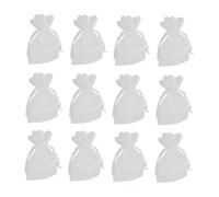 Yardenfun 12pcs White Lace Drawstring Jewelry Pouches Bundle Lightweight Breathable Gift Packaging Bags for Items Candy Snacks Travel Use