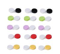 Yardenfun 15PC Mixed Color Lens Case with Storage Jar Double Boxes Portable Beautiful Holder Compatible with All Brands Recommended Replacement Every Months