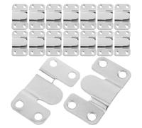 Yardenfun 16 Sets Flush Mount Bracket with Screws - Photo Frame Hook for Wall - Interlocking Heavy Duty Furniture Connector - Gallery Stainless Steel Picture Hanger