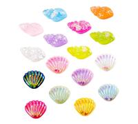 Yardenfun 16pcs Miniature Resin Sea Shells Set, Simulation Conch Figurines for Diy Crafts, Micro-landscape Ocean Decoration Accessories for Home and Aquarium