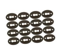 Yardenfun 16pcs Vintage Oval Keyhole Covers Zinc Alloy Decorative Inserts for Cabinet Doors Dresser Wooden Box Escutcheon Plates Retro Style Furniture Hardware
