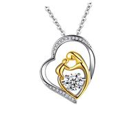 Yardenfun 1Pc Elegant Heart Zircon Necklace for Women Neck Pendant present for Mother's Day Special Occasions for Daily Wear Parties and Engagements Golden