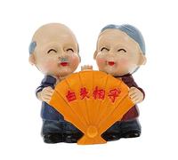 Yardenfun 1pc Home Decorations Family Figurine Ornament Grandmas Old People Figurines Love Loving Elderly Figurines Oh Cake Topper The Elderly Figure Statue Cake Ornament For Couples Resin