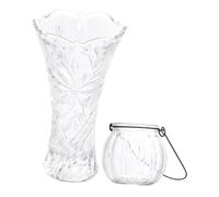 Yardenfun 1pc Modern Transparent Glass Flower Vase Nordic Style Home Decor for Flower Arrangement Elegant Centerpiece for Living Room and Parlor and Stylish Design