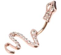 Yardenfun 1pc Rose Snake Shaped Navel Piercing Ring with Belly Button Jewelry
