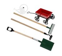 Yardenfun 1Set Miniature Watering Can Doll House Accessory for DIY Crafts Includes Watering Can Cart and Garden Tools for Mini House Adornment and Scene Layout