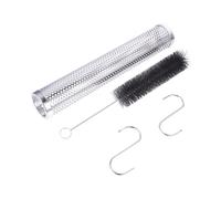 Yardenfun 1set Smoker Tube Anti-rust Bbq Tube for Flavored Meat Fish Includes Brush Hooks for Outdoor Grilling Barbecues