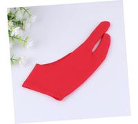 Yardenfun 2 Pcs Artist Two Finger Drawing Gloves Red Breathable Spandex Sketch Gloves for Tablet Painting Anti-Sweat Anti-Friction Protective Handwear for Graphic Design and Art Creation