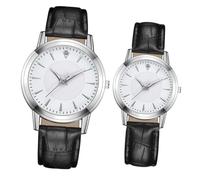 Yardenfun 2 Pcs Luminous Lovers Watch Set Fashion Couple Wristwatch Leather Strap All-Match Glow-in-The-Dark Design for Romantic Suitable for Festivals and Daily Wear